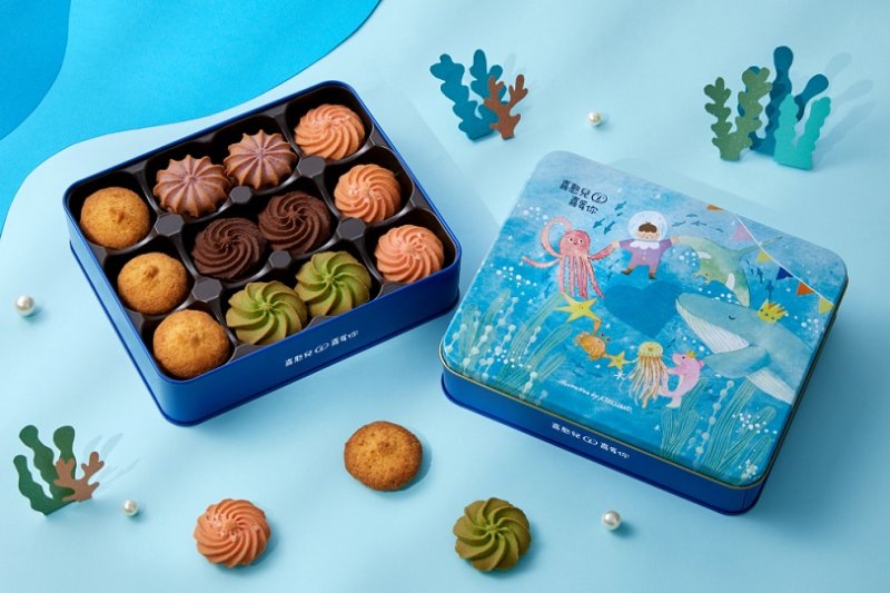 造型甜點加上童趣包裝  喜憨兒女王甜點月禮盒2件85折