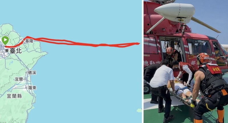 海巡直升機急援「探索星號」　55歲菲籍船員獲救送醫