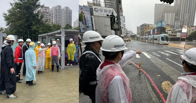 視察捷運黃線防汛整備與輕軌營運  林欽榮副市長指示落實跨局處聯防守護市民安全