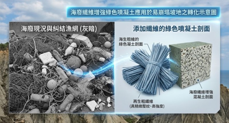 海廢變建材！海委會攜手高科大研發再生纖維　濱海護坡壽命拚延長至12年